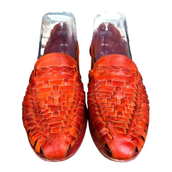 Frye Women Frye Women’s Heather Huarache Coral Red Slip On Sandal Size US 7